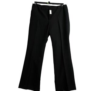 Talbots Woman  Pants 16 Solid Black Trouser Work Washable Raleigh Straight Class